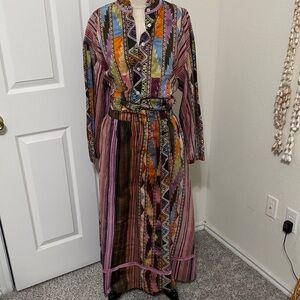 Colorful Striped Maxi skirt and blouse set
